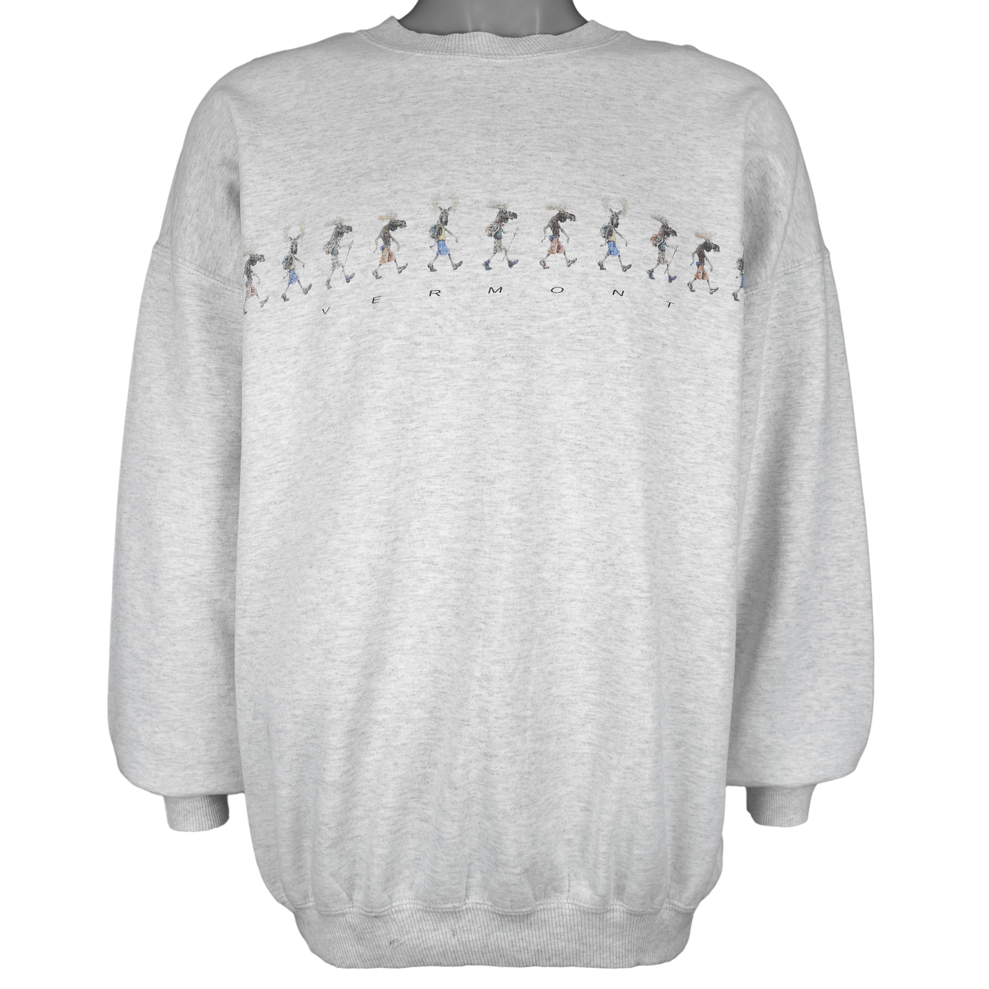 Vintage - Vermont Trekking Mooses Crew Neck Sweatshirt 1990s Large Vintage Retro