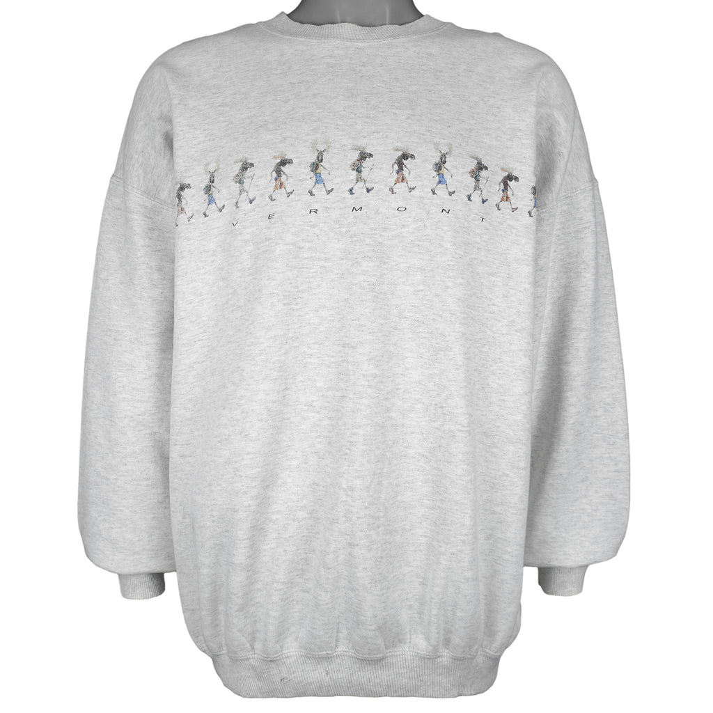 Vintage - Vermont Trekking Mooses Crew Neck Sweatshirt 1990s Large Vintage Retro