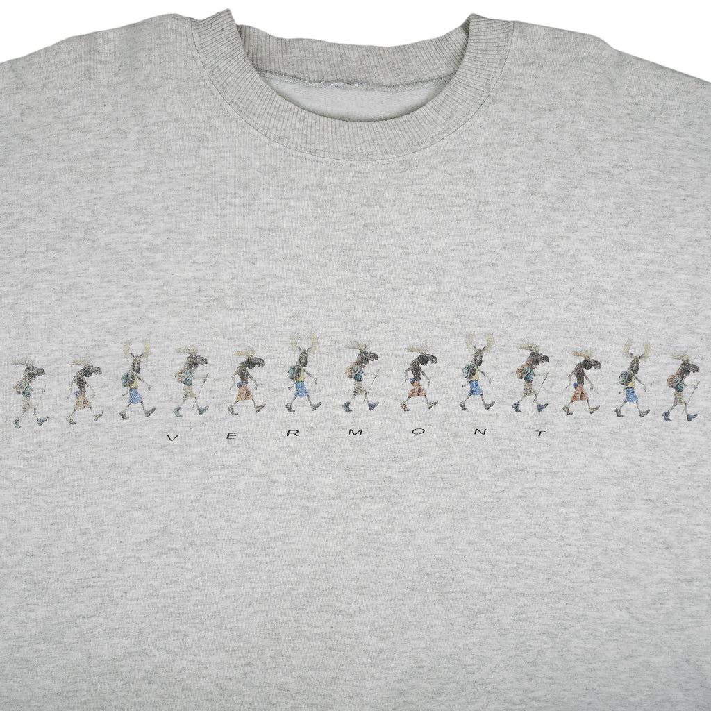 Vintage - Vermont Trekking Mooses Crew Neck Sweatshirt 1990s Large Vintage Retro