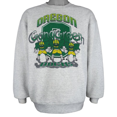NCAA (Oneita) - Oregon Ducks Gang Green Crew Neck Sweatshirt 1994 X-Large