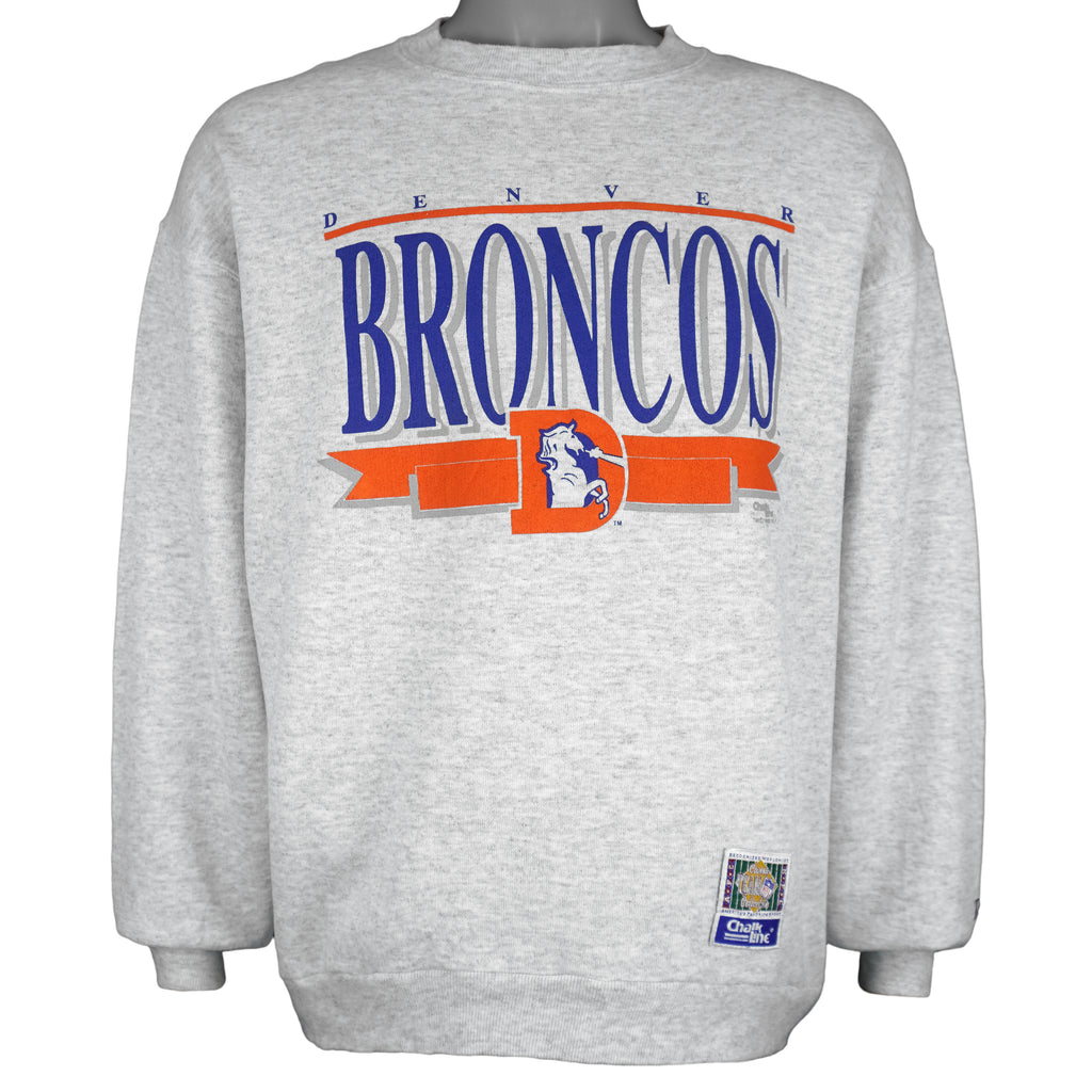 NFL (Chalk Line) - Denver Broncos Crew Neck Sweatshirt 1992 X-Large Vintage Retro Football