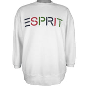 Vintage (ESPRIT) - White Spell-Out Crew Neck Sweatshirt 1990s Large Vintage Retro
