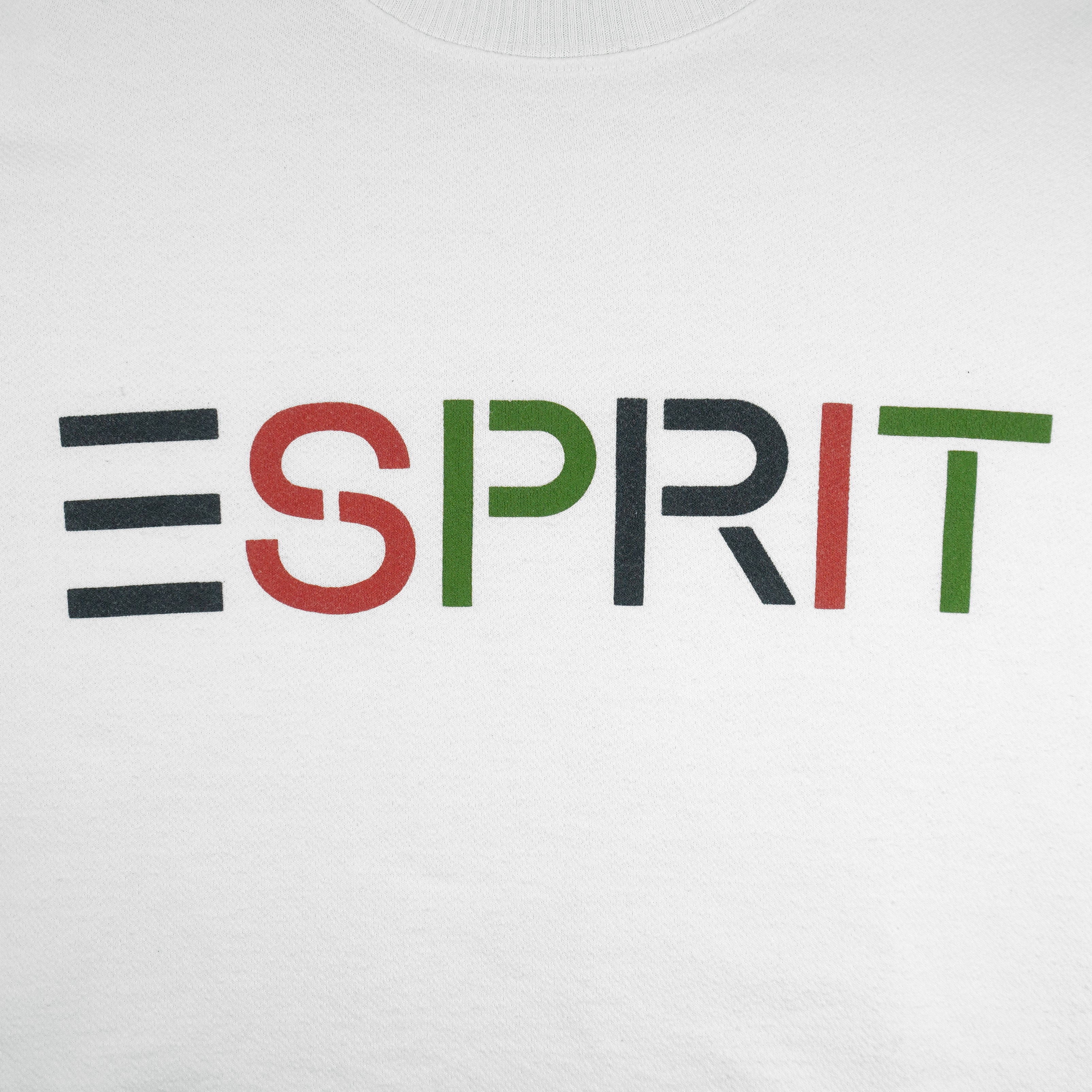 Vintage (ESPRIT) - White Spell-Out Crew Neck Sweatshirt 1990s Large Vintage Retro