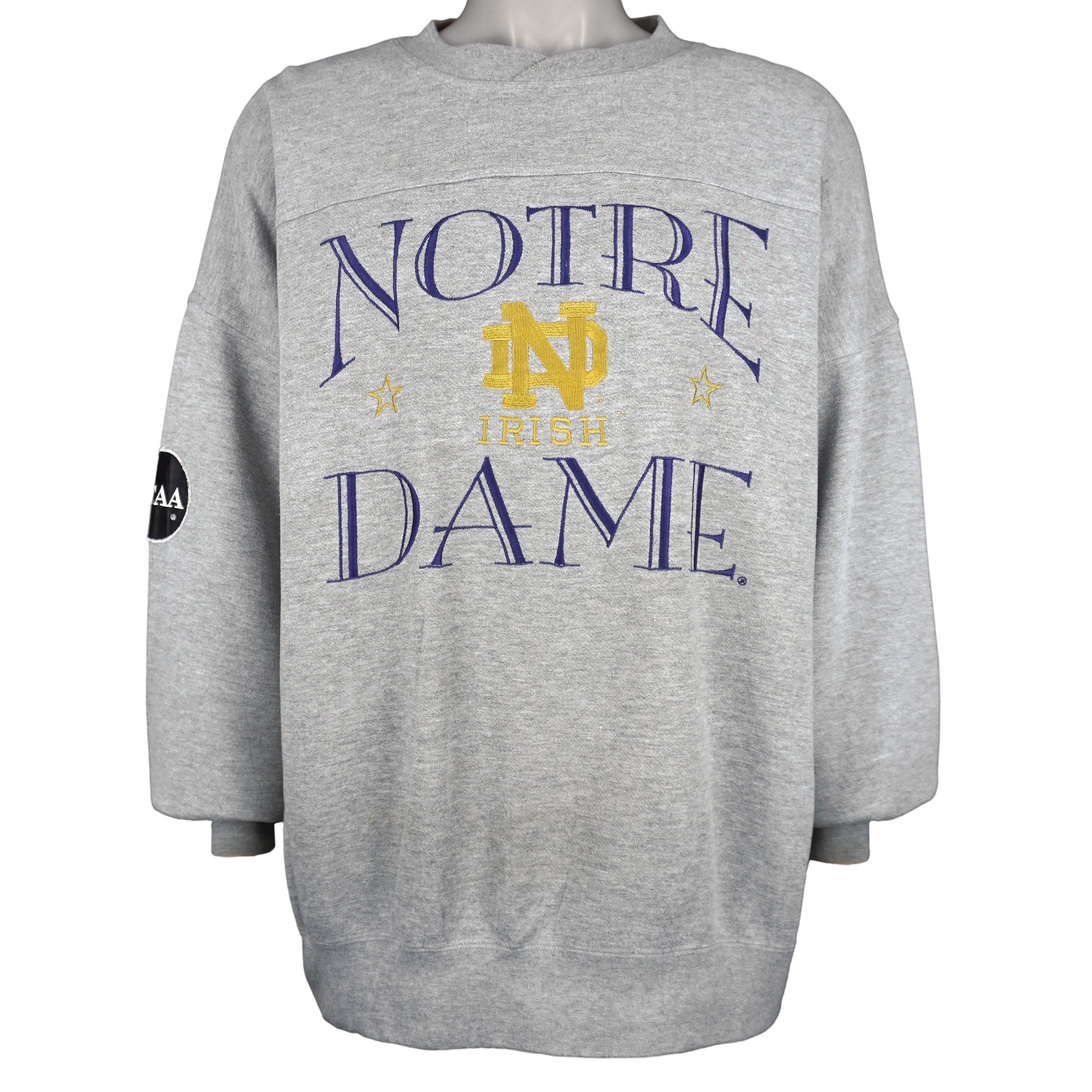 NCAA (Nutmeg) - Grey Notre Dame Fighting Irish Sweatshirt 1990s XX-Large Vintage Retro