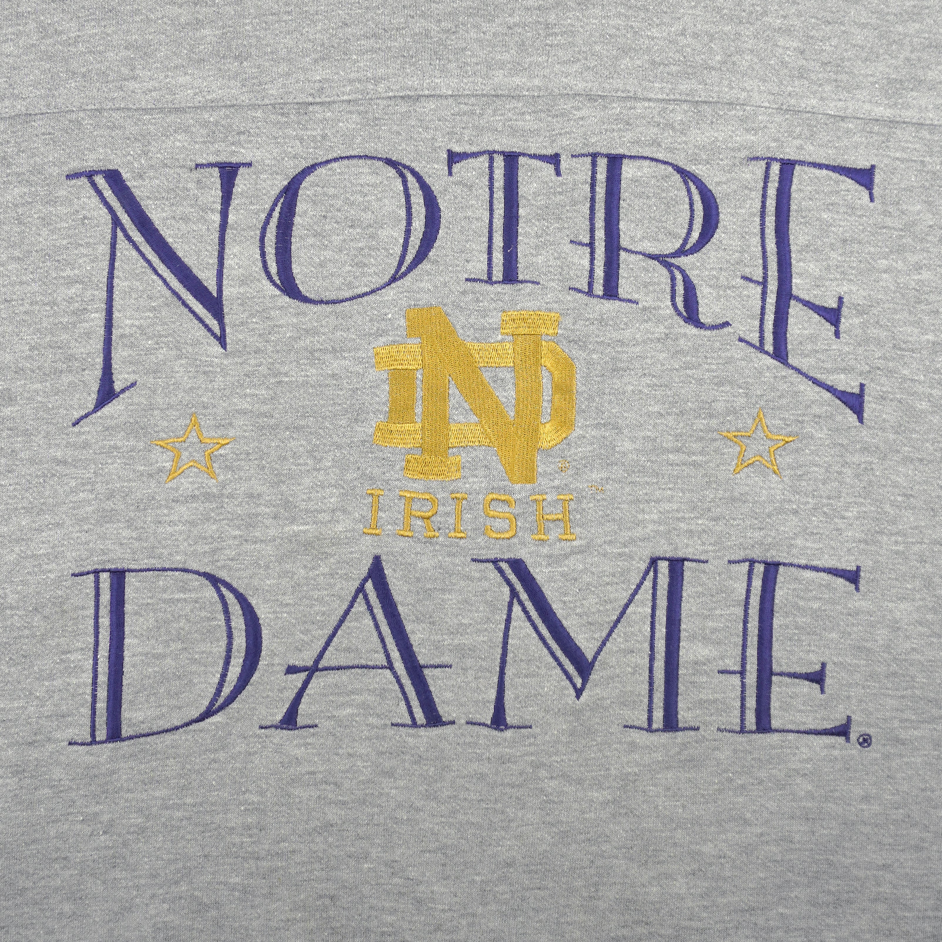 NCAA (Nutmeg) - Grey Notre Dame Fighting Irish Sweatshirt 1990s XX-Large Vintage Retro