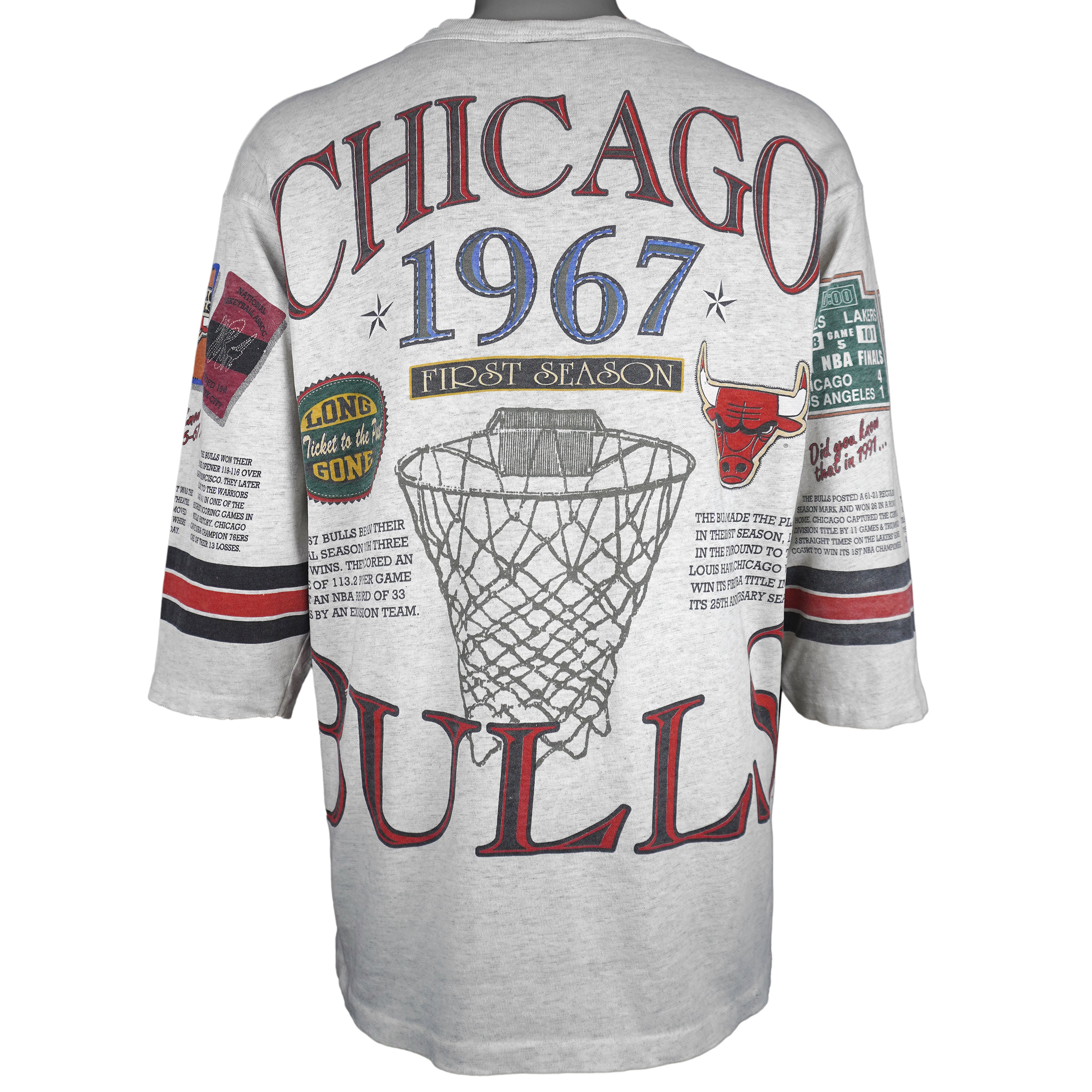 NBA (Long Gone) - Chicago Bulls NBA World Champions T-Shirt 1993 Large Vintage Retro Basketball