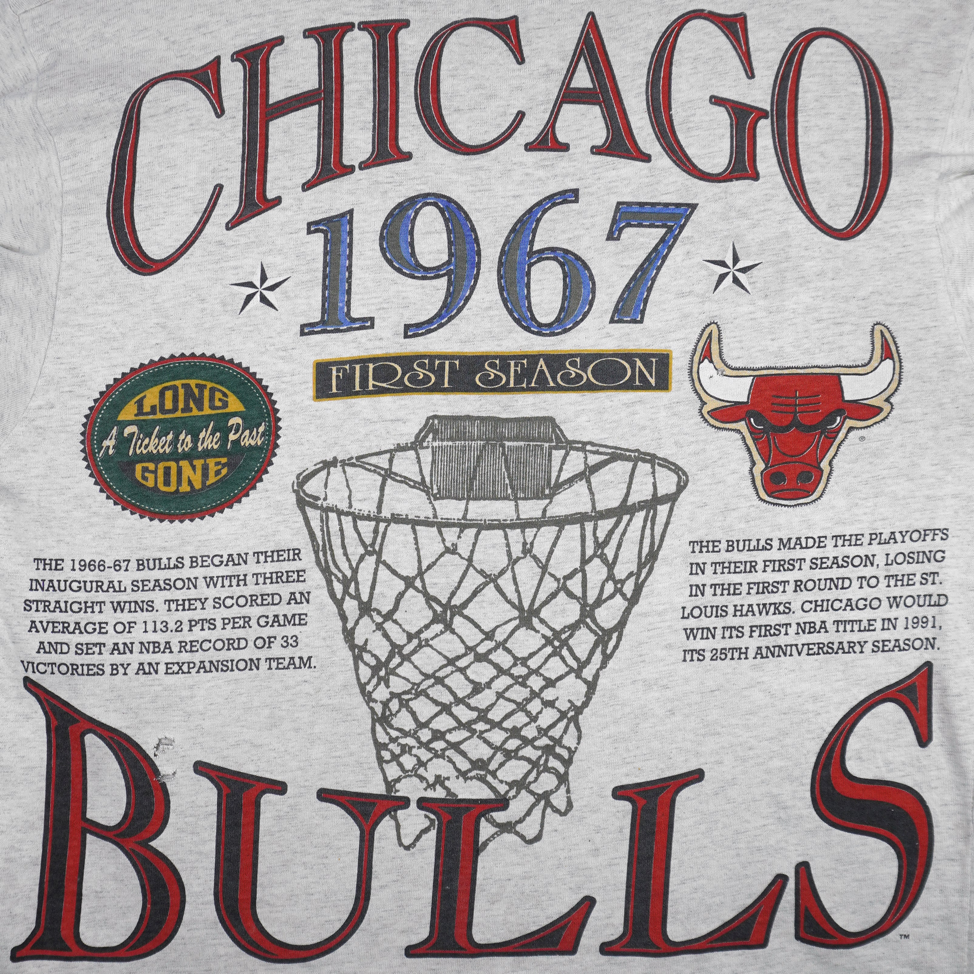 NBA (Long Gone) - Chicago Bulls NBA World Champions T-Shirt 1993 Large Vintage Retro Basketball