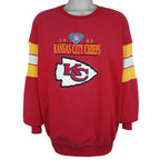 NFL (Legend) - Kansas City Chiefs Big Logo Crew Neck Sweatshirt 1990s Large Vintage Retro Football