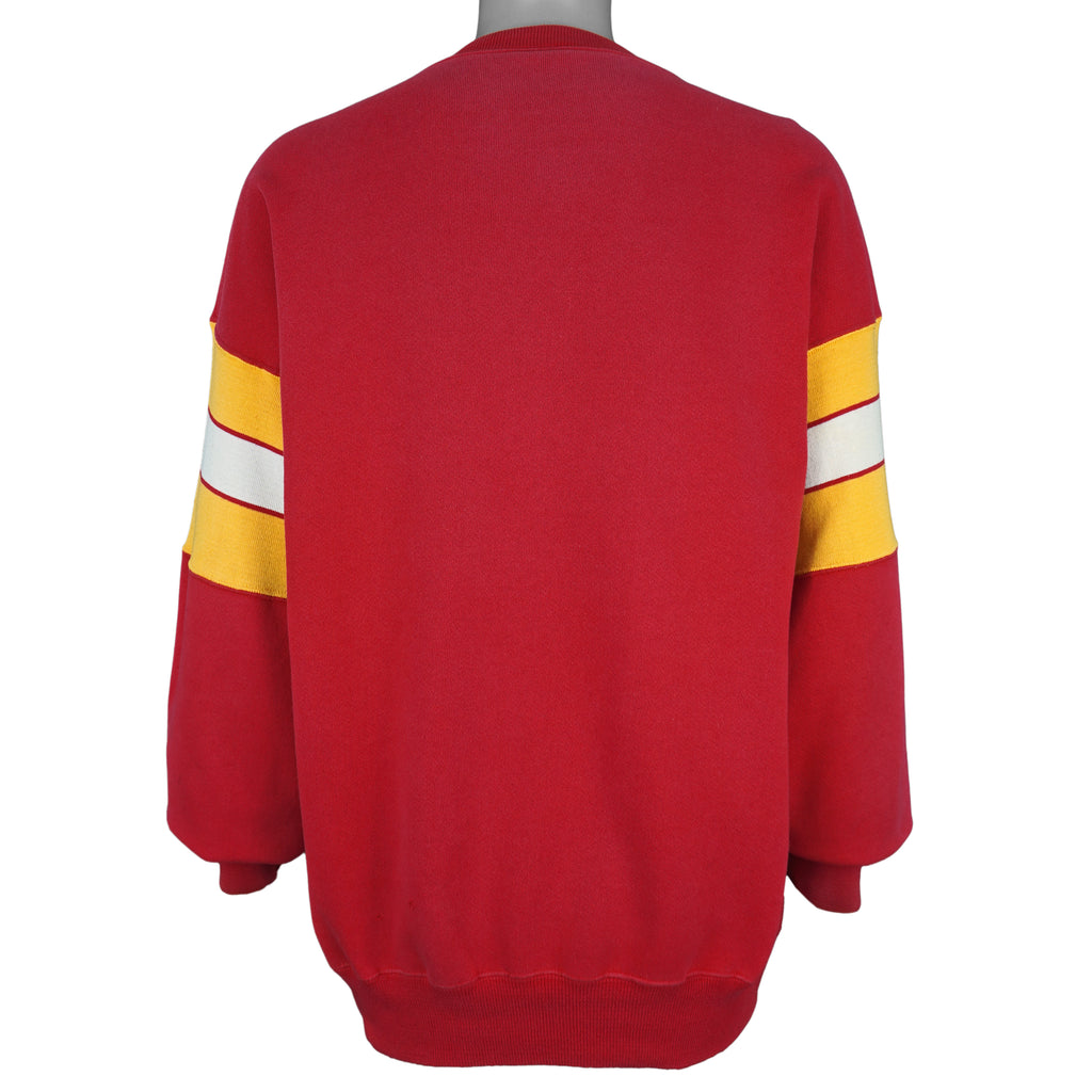 NFL (Legend) - Kansas City Chiefs Big Logo Crew Neck Sweatshirt 1990s Large Vintage Retro Football