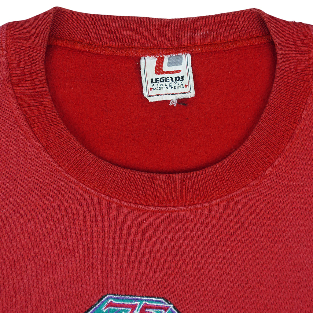 NFL (Legend) - Kansas City Chiefs Big Logo Crew Neck Sweatshirt 1990s Large Vintage Retro Football