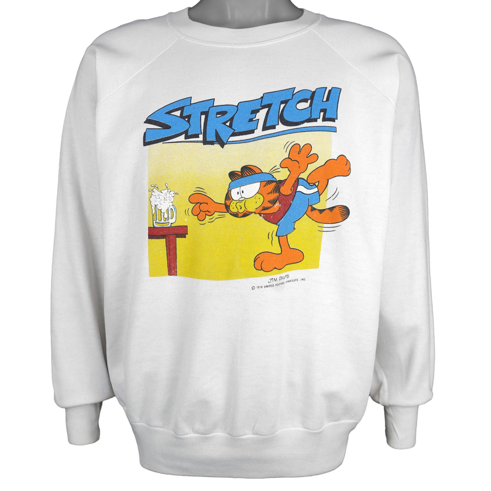 Vintage - Garfield Stretch Crew Neck Sweatshirt 1990s Large Vintage Retro