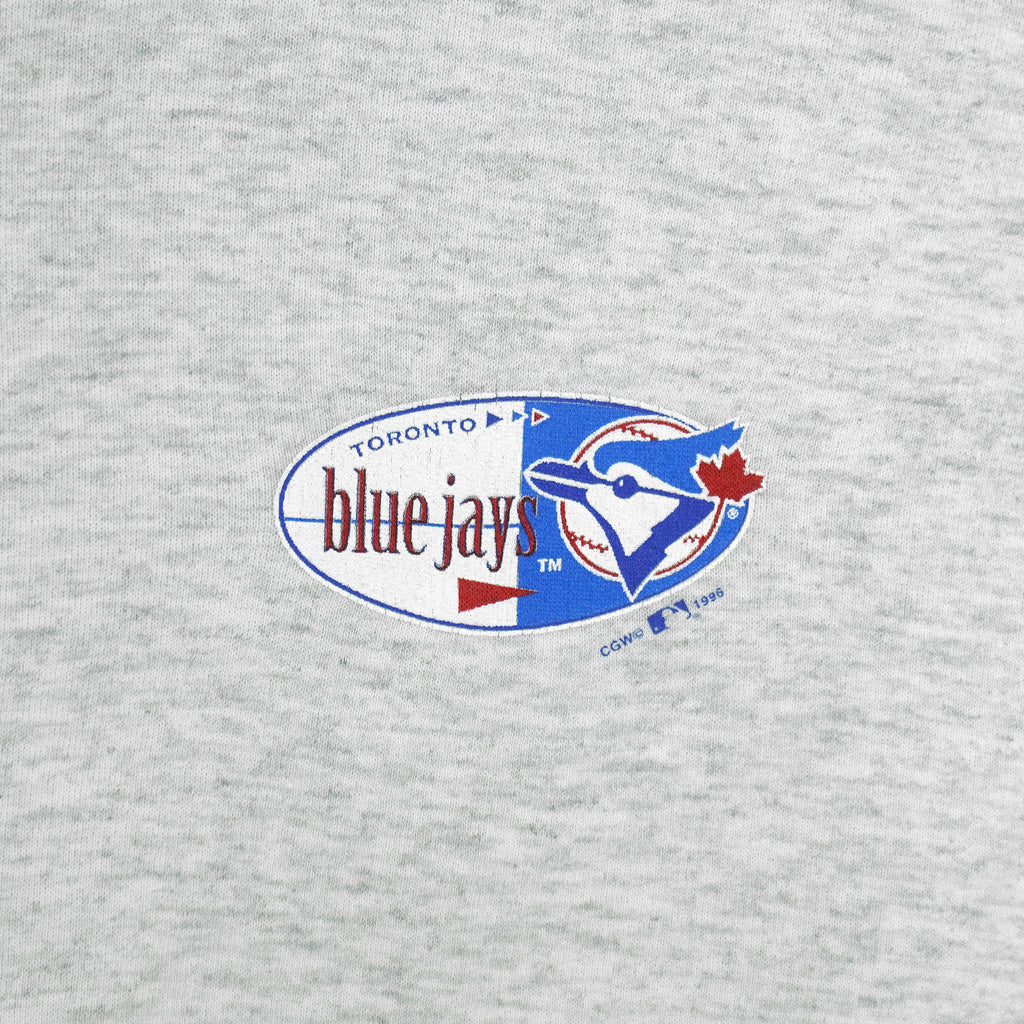MLB (Wave) - Grey Toronto Blue Jays Crew Neck Sweatshirt 1996 Medium Vintage Retro Baseball