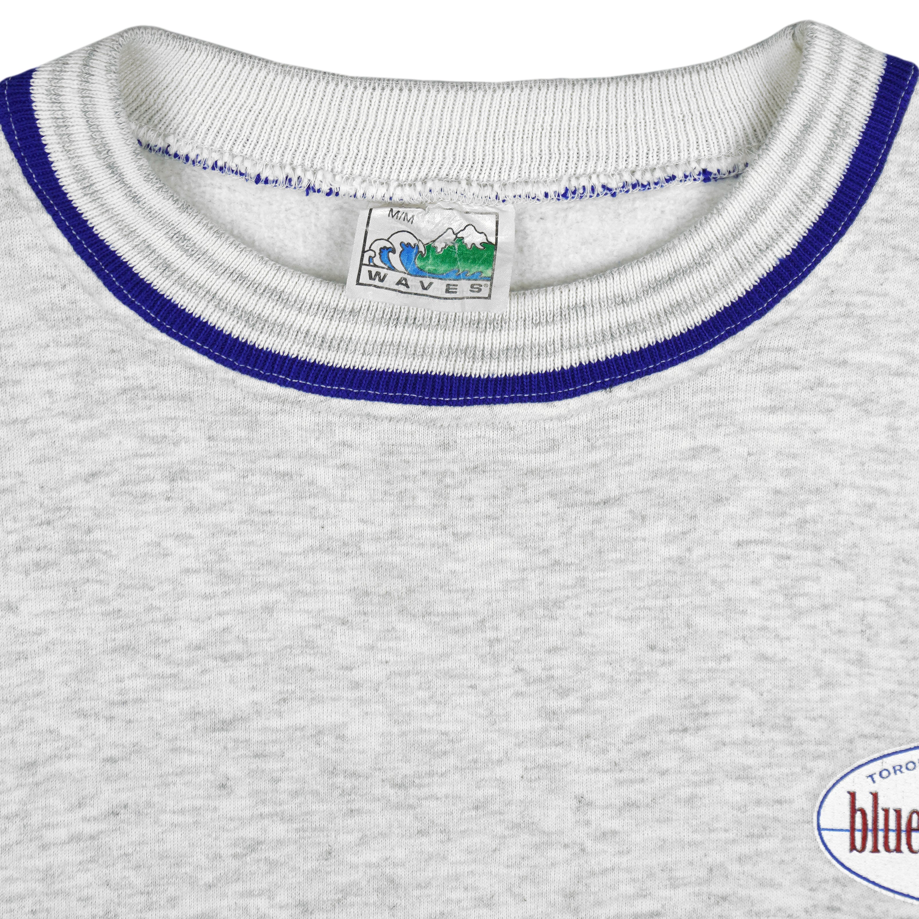 MLB (Wave) - Grey Toronto Blue Jays Crew Neck Sweatshirt 1996 Medium Vintage Retro Baseball