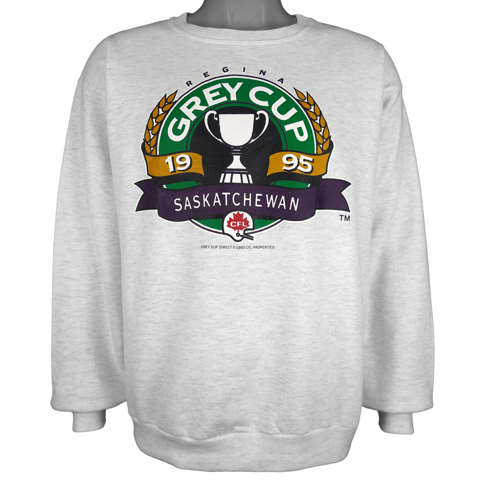 CFL (Penmans) - Saskatchewan Regina Grey Cup Crew Neck Sweatshirt 1995 X-Large Vintage Retro Football
