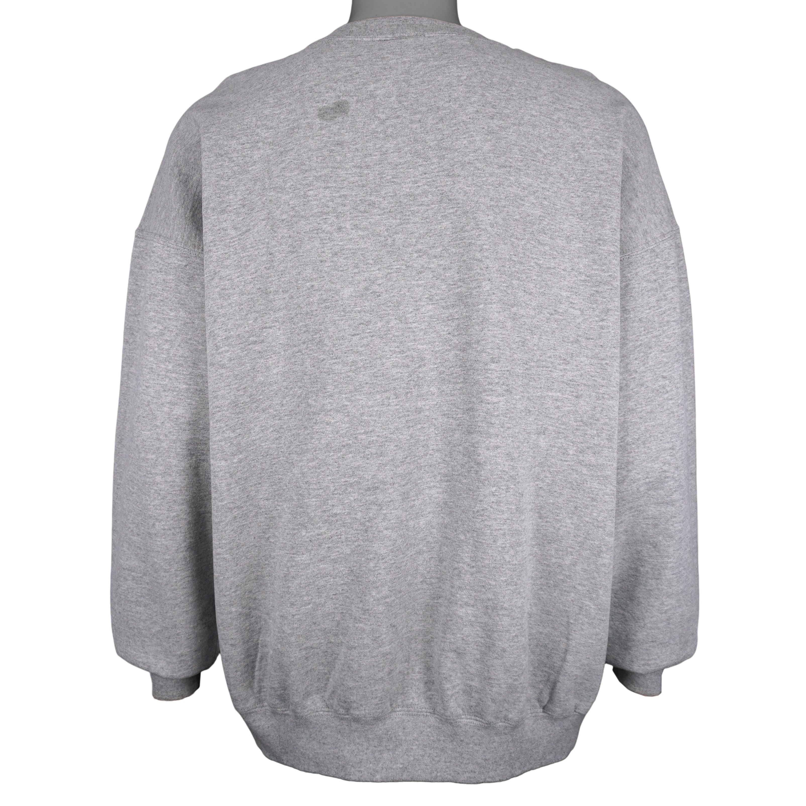 Nike - Grey Big Logo Crew Neck Sweatshirt 1990s Large Vintage Retro