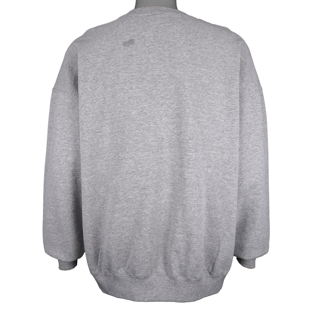 Nike - Grey Big Logo Crew Neck Sweatshirt 1990s Large Vintage Retro