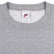 Nike - Grey Big Logo Crew Neck Sweatshirt 1990s Large Vintage Retro