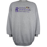 NFL (Logo Athletic) - Grey Baltimore Ravens Crew Neck Sweatshirt 1990s 3X-Large Vintage Retro Football