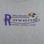 NFL (Logo Athletic) - Grey Baltimore Ravens Crew Neck Sweatshirt 1990s 3X-Large Vintage Retro Football