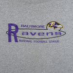 NFL (Logo Athletic) - Grey Baltimore Ravens Crew Neck Sweatshirt 1990s 3X-Large Vintage Retro Football