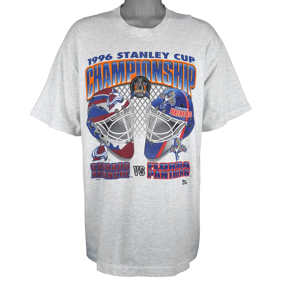 NHL (Pro Player) - Colorado Avalanche VS Florida Panthers Matchups Stanley Cup T-Shirt 1996 X-Large Vintage Retro Hockey
