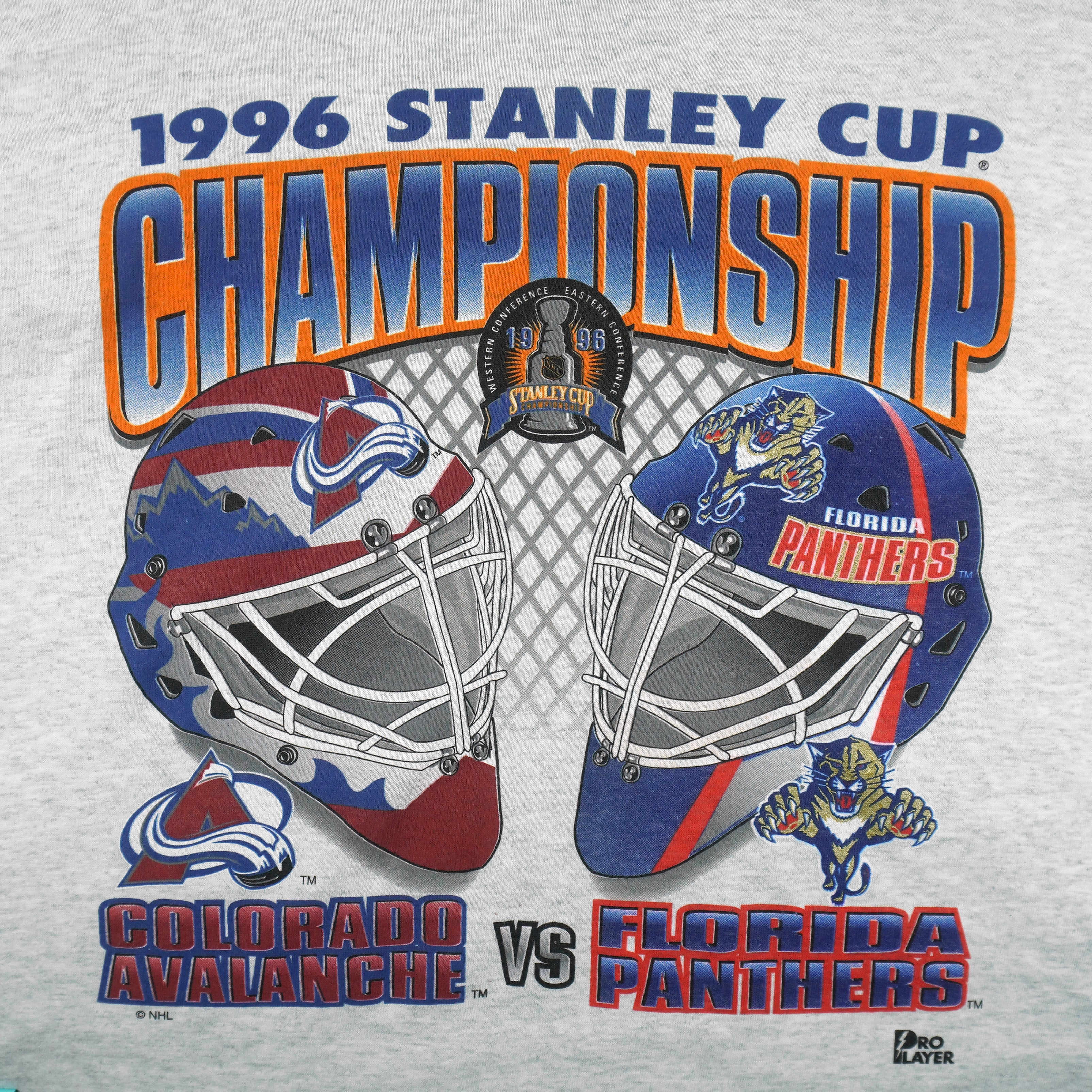 NHL (Pro Player) - Colorado Avalanche VS Florida Panthers Matchups Stanley Cup T-Shirt 1996 X-Large Vintage Retro Hockey