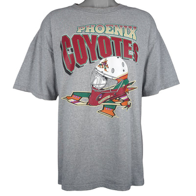 NHL (Waves) - Phoenix Coyotes Hockey Helmet T-Shirt 1990s X-Large