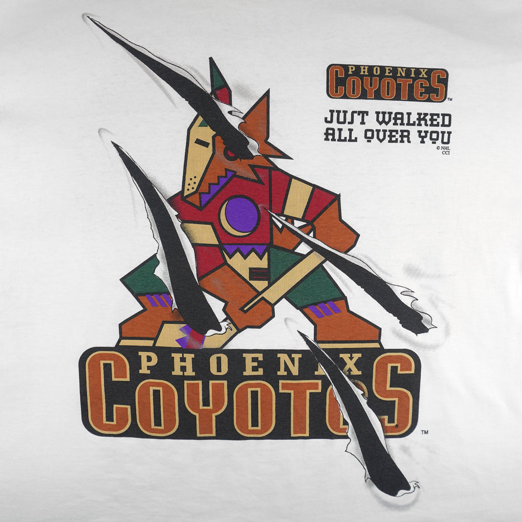 NHL (College Concept) - Phoenix Coyotes Just Walked All Over You T-Shirt 1990s X-Large Vintage Retro Hockey