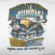 NFL (All American Wear) - Steelers Vs Jaguars Monday Night Bumble T-Shirt 1997 X-Large Vintage Retro Football