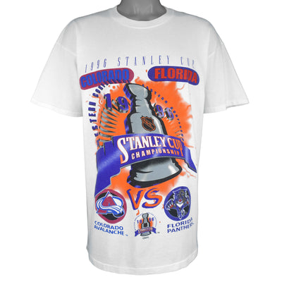 NHL (Delta) - Colorado Avalanche VS Florida Panthers Matchups Stanley Cup T-Shirt 1996 X-Large