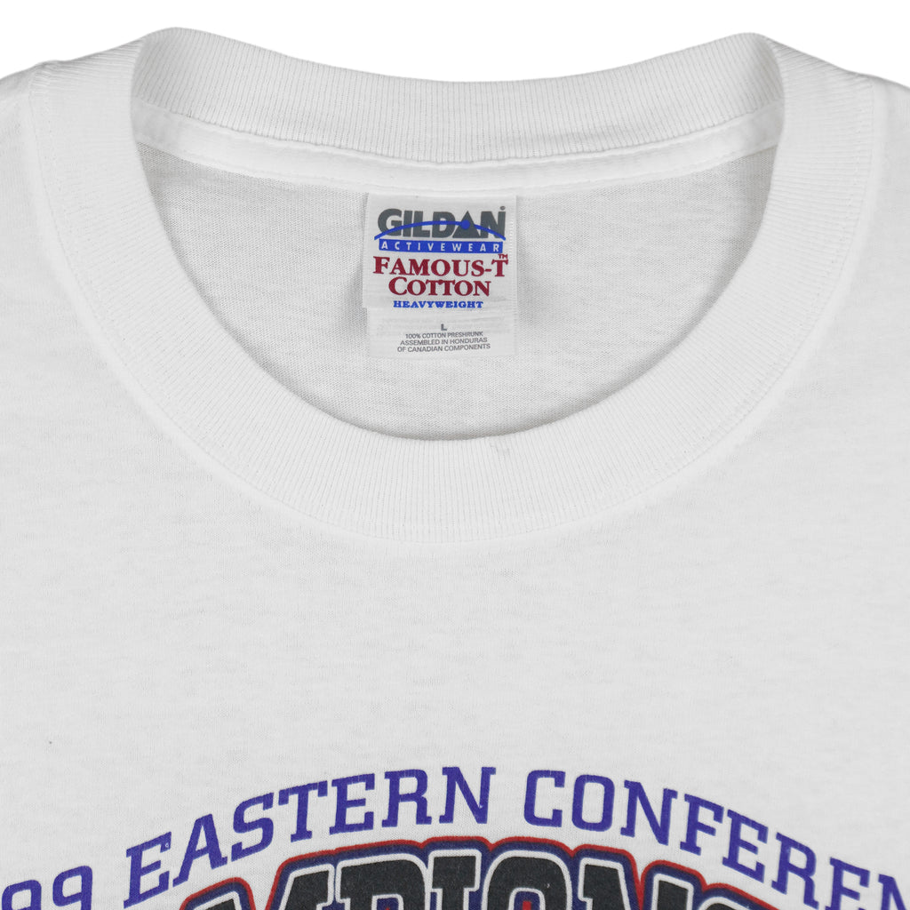 NHL (Gildan) - Toronto Maple Leafs VS Buffalo Sabres Stanley Cup Tickets T-Shirt 1999 Large Vae Retro Hockey