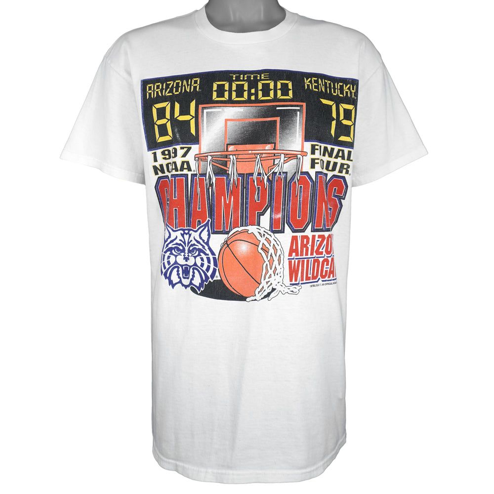 NCAA (Delta) - Arizona Wildcats Basketball Final Four Champions T-Shirt 1997 Large Vintage Retro Basketball