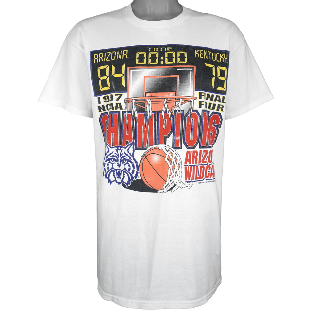 NCAA (Delta) - Arizona Wildcats Basketball Final Four Champions T-Shirt 1997 Large Vintage Retro Basketball