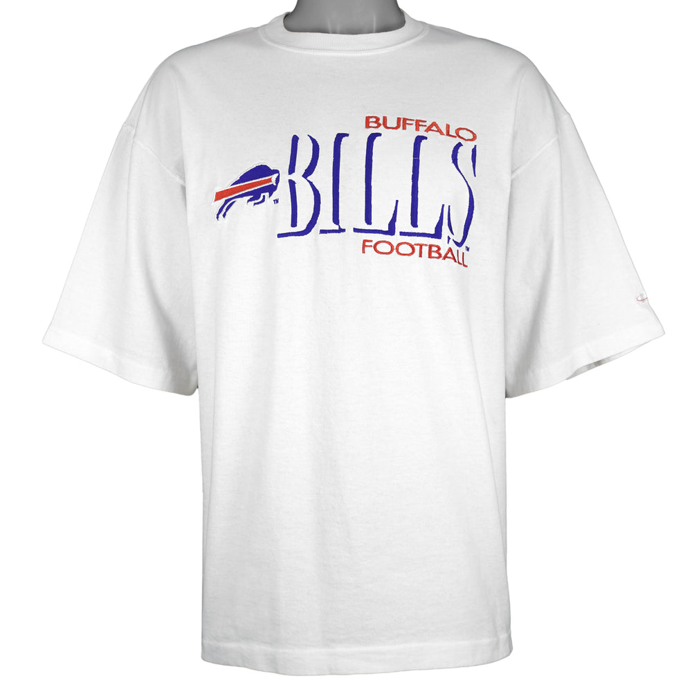 NFL (Logo Athletic) - Buffalo Bills Football Embroidered T-Shirt 1990s X-Large Vintage Retro Football