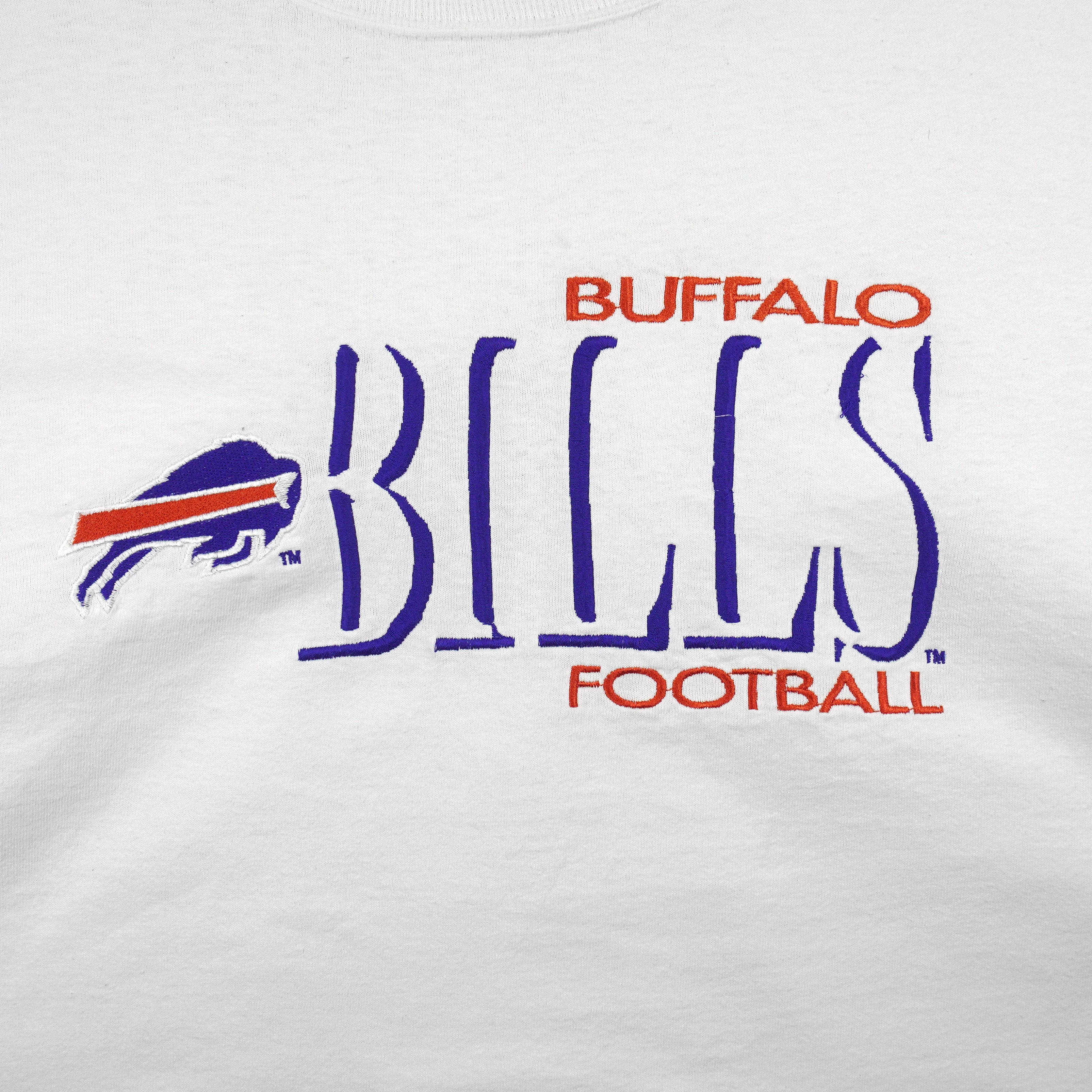 NFL (Logo Athletic) - Buffalo Bills Football Embroidered T-Shirt 1990s X-Large Vintage Retro Football