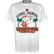 NCAA (Jerzees) - Miami Hurricanes National Champions Single Stitch T-Shirt 1987 X-Large Vintage Retro