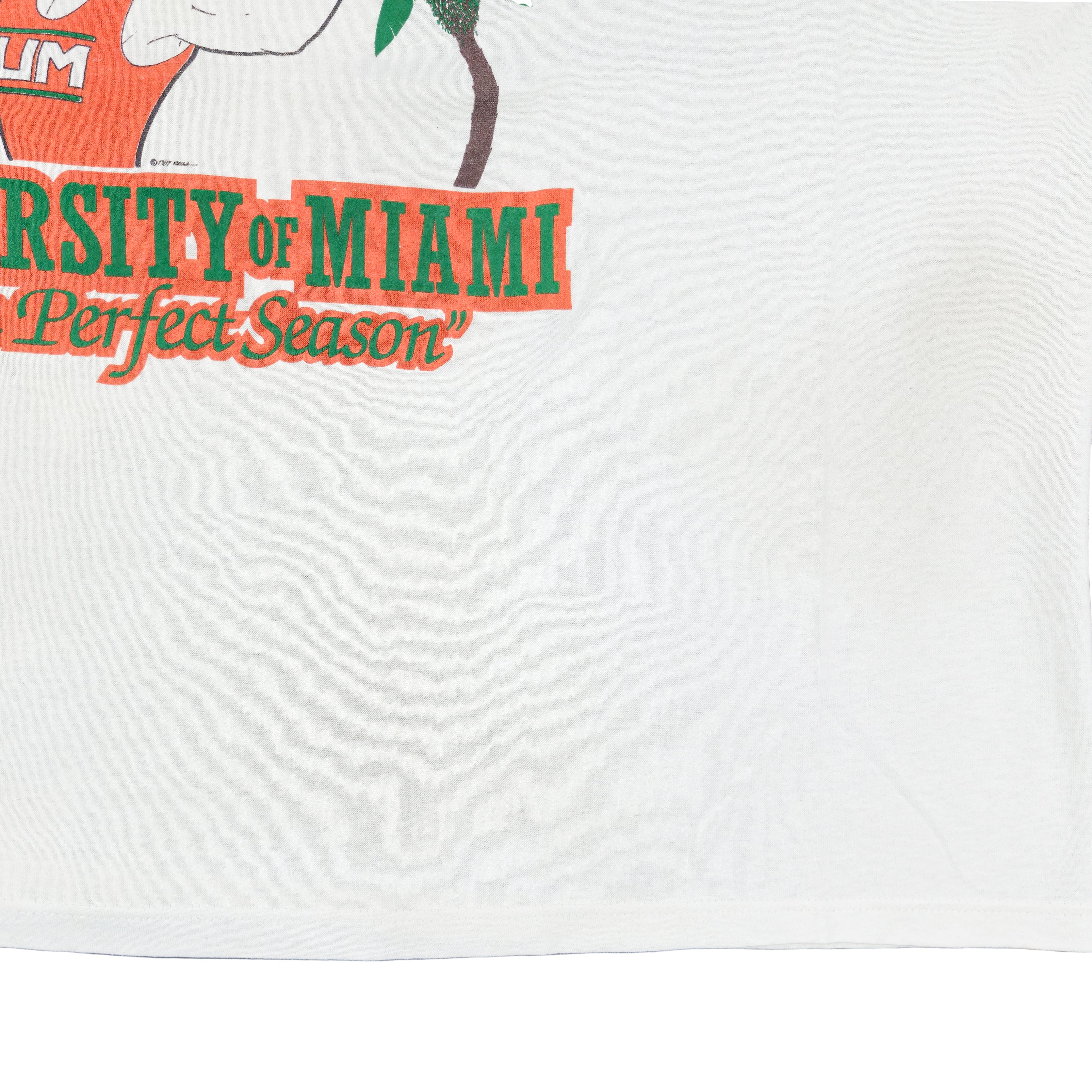 NCAA (Jerzees) - Miami Hurricanes National Champions Single Stitch T-Shirt 1987 X-Large Vintage Retro