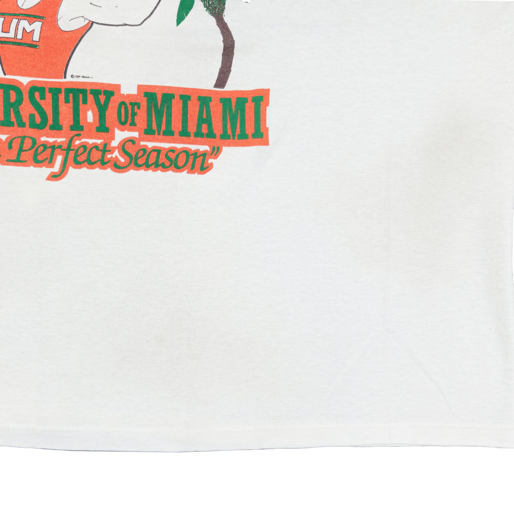 NCAA (Jerzees) - Miami Hurricanes National Champions Single Stitch T-Shirt 1987 X-Large Vintage Retro