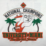 NCAA (Jerzees) - Miami Hurricanes National Champions Single Stitch T-Shirt 1987 X-Large Vintage Retro