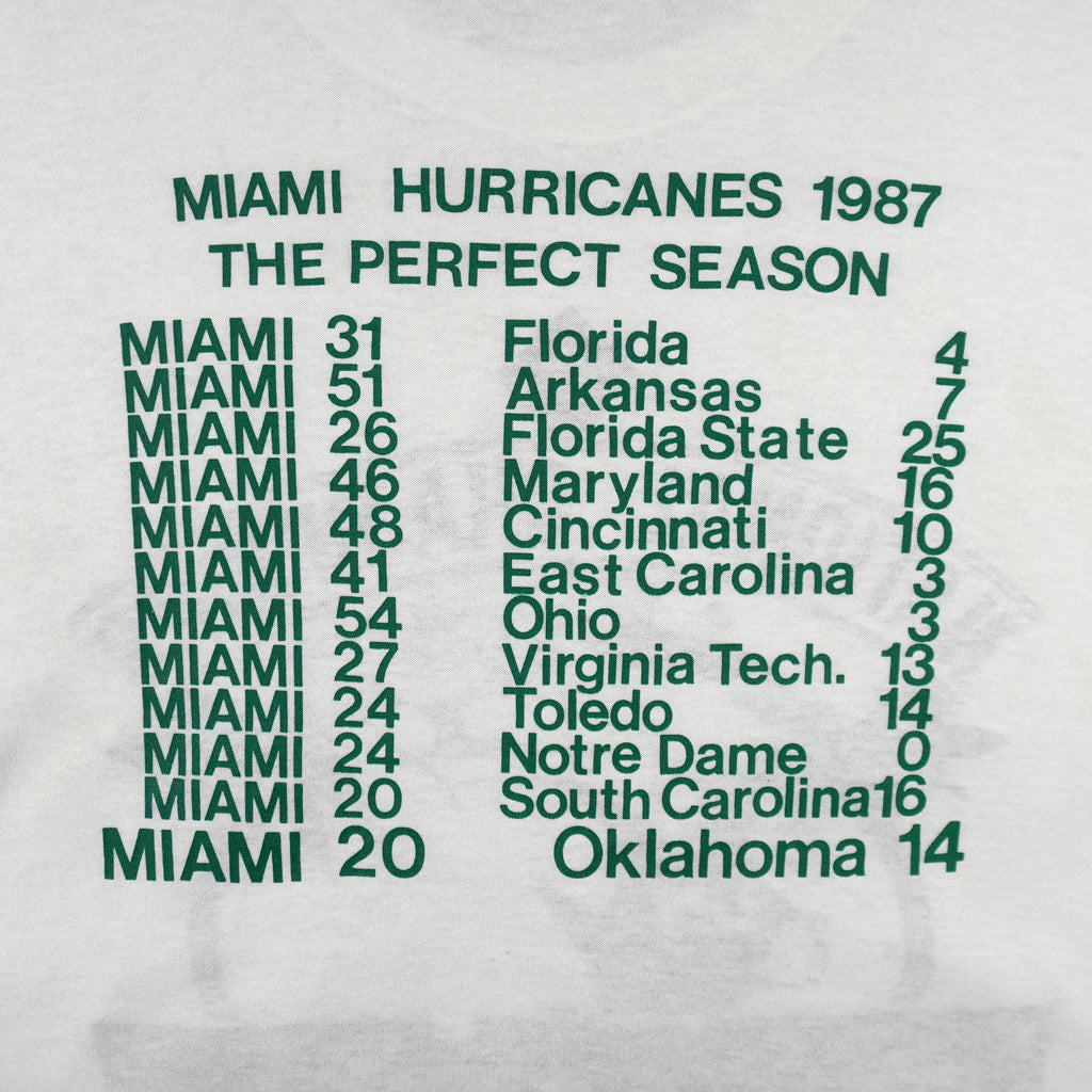 NCAA (Jerzees) - Miami Hurricanes National Champions Single Stitch T-Shirt 1987 X-Large Vintage Retro