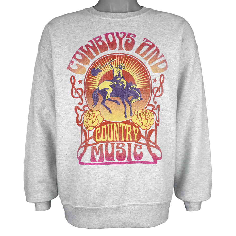 Vintage (Altard State) - Cowboy And Country Music Crew Neck Sweatshirt 1990s Large Vintage Retro