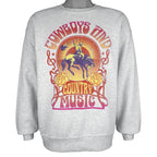 Vintage (Altard State) - Cowboy And Country Music Crew Neck Sweatshirt 1990s Large Vintage Retro