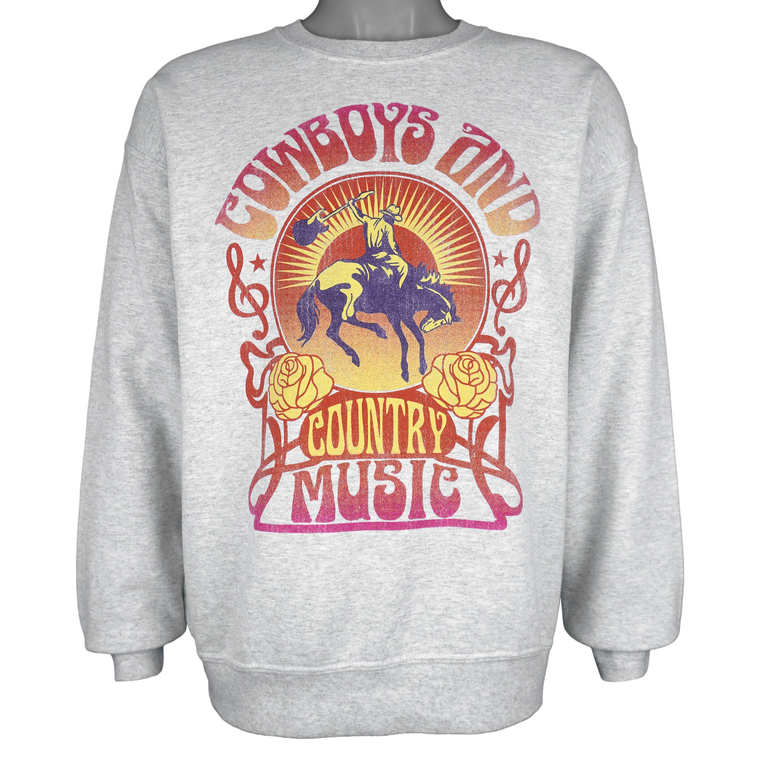 Vintage (Altard State) - Cowboy And Country Music Crew Neck Sweatshirt 1990s Large Vintage Retro