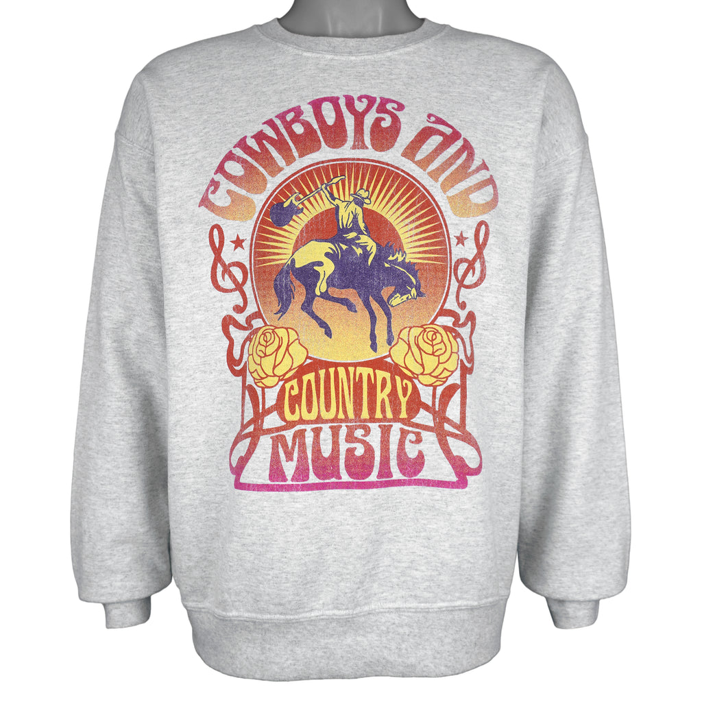 Vintage (Altard State) - Cowboy And Country Music Crew Neck Sweatshirt 1990s Large Vintage Retro
