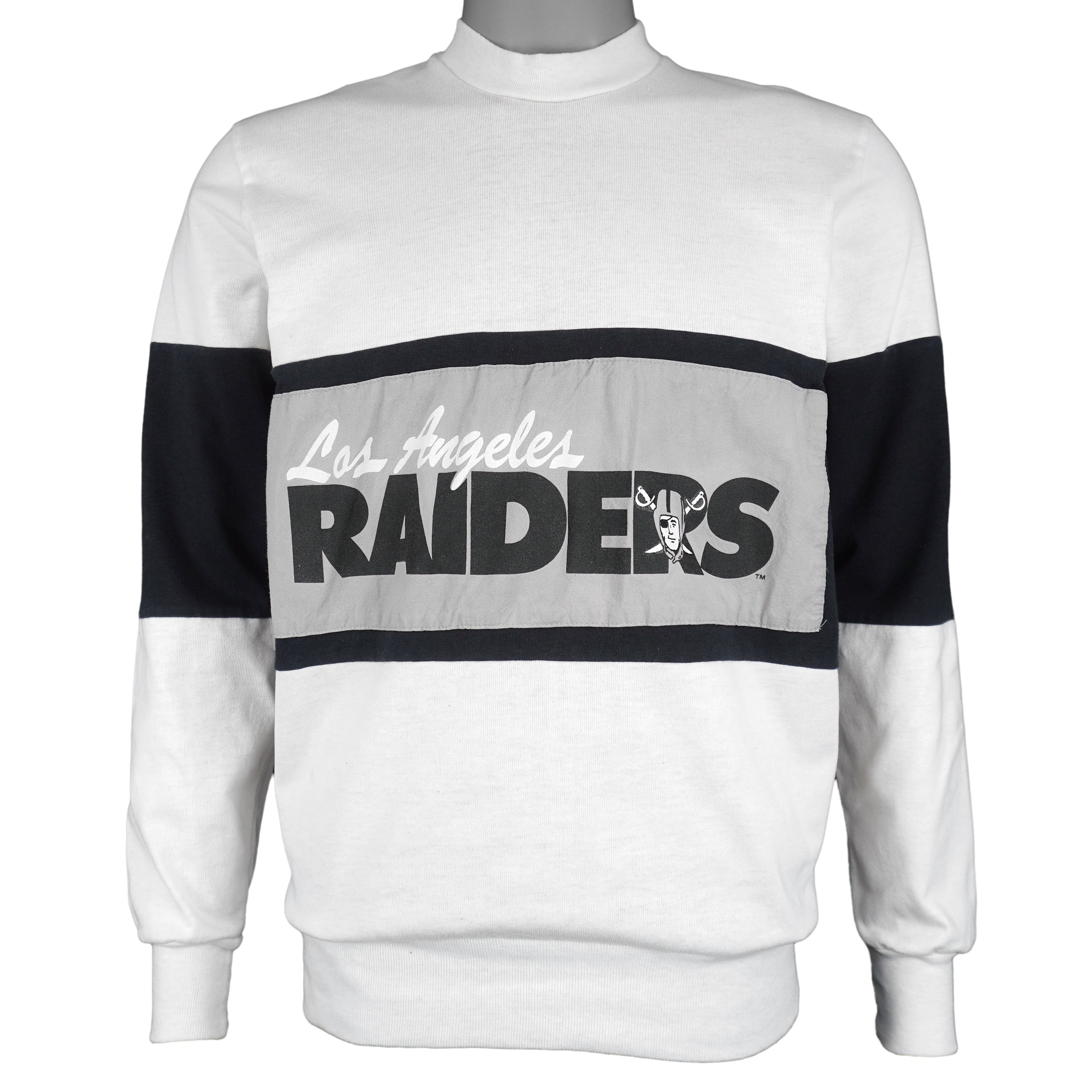 NFL (Nutmeg) - Los Angeles Raiders Crew Neck Sweatshirt 1990s Medium Vintage Retro Football