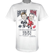 NHL (Screen Stars Best) - Wayne Gretzky VS Gordie Howe Single Stitch T-Shirt 1989 Large Vintage Retro Hockey