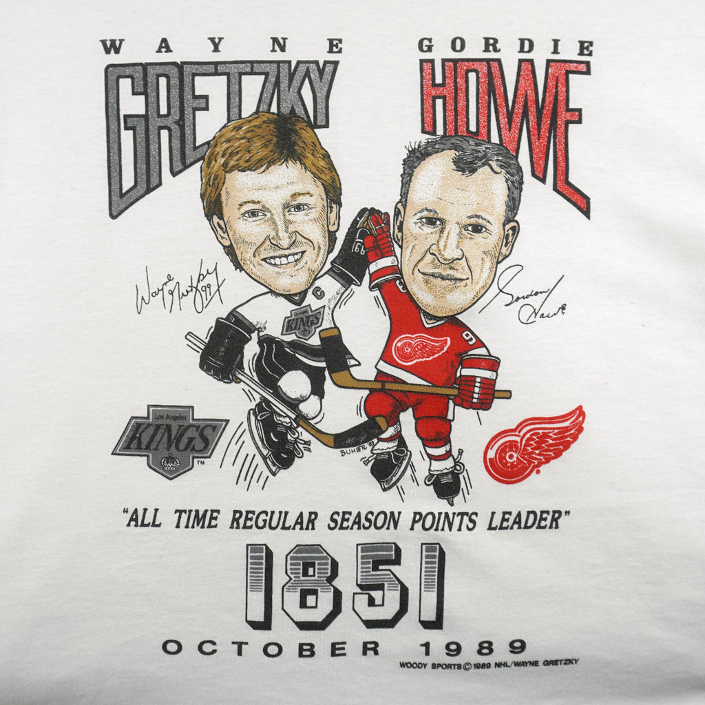 NHL (Screen Stars Best) - Wayne Gretzky VS Gordie Howe Single Stitch T-Shirt 1989 Large Vintage Retro Hockey