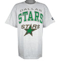 Starter (NHL) - Grey Dallas Stars Single Stitch T-Shirt 1990s X-Large Vintage Retro Hockey