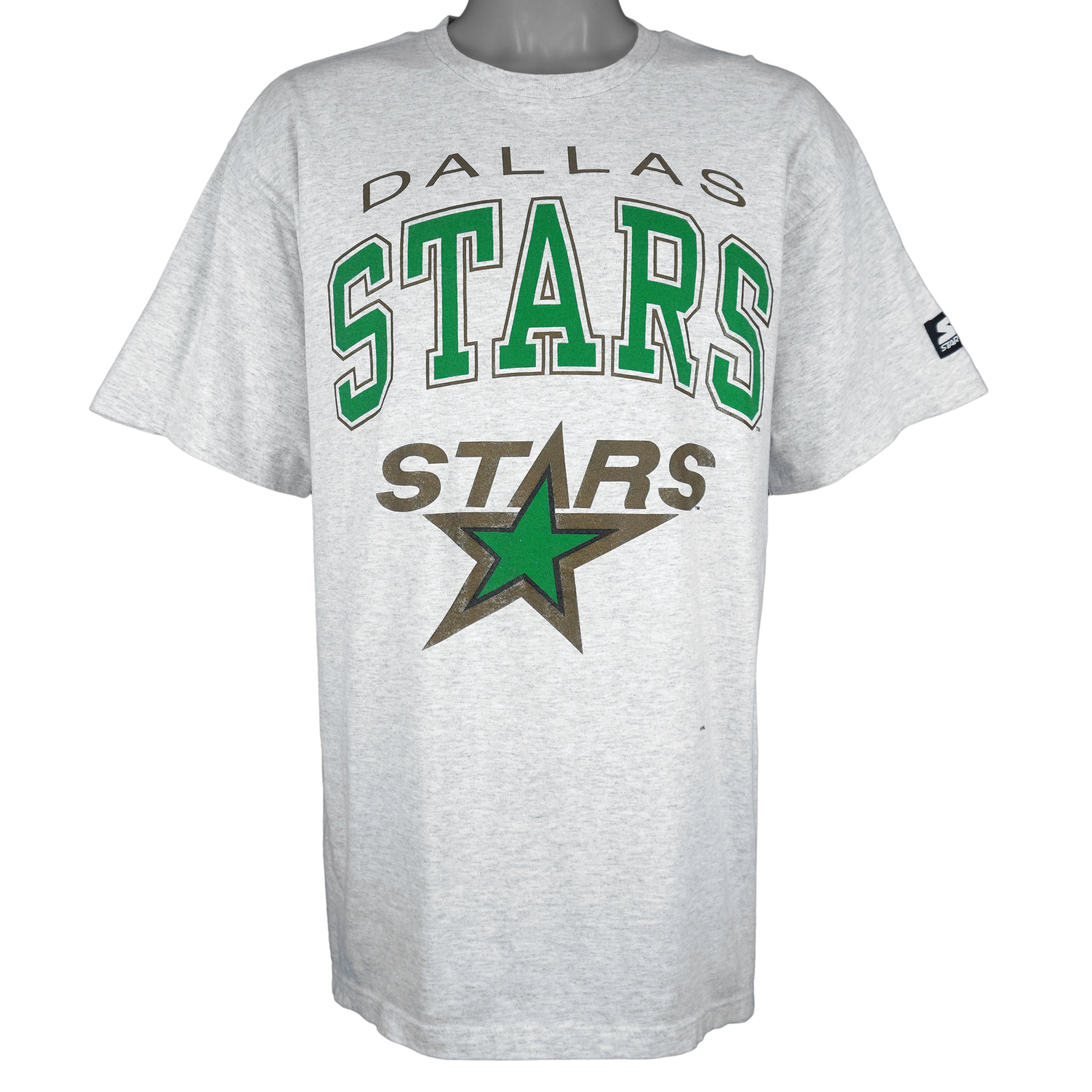Starter (NHL) - Grey Dallas Stars Single Stitch T-Shirt 1990s X-Large Vintage Retro Hockey
