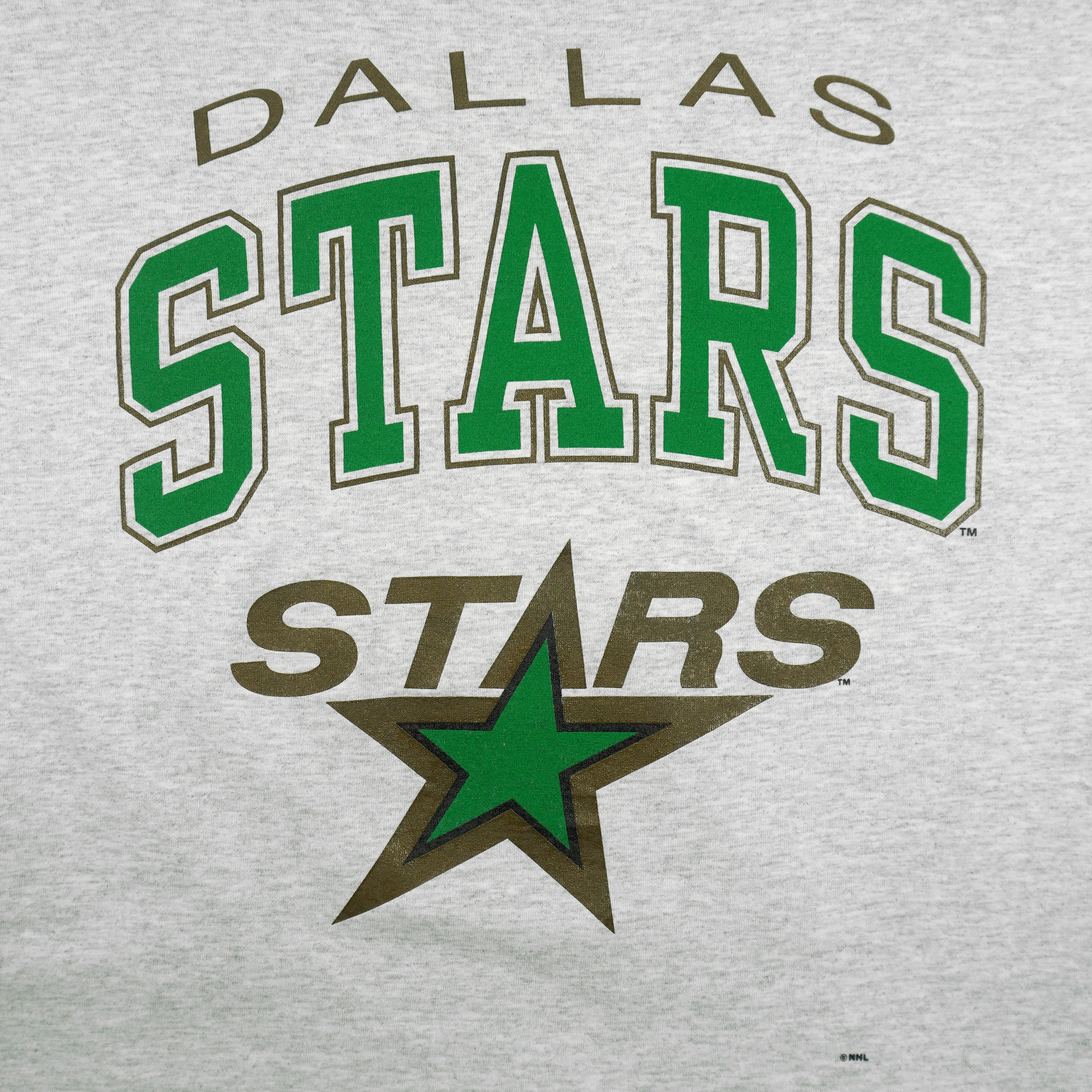 Starter (NHL) - Grey Dallas Stars Single Stitch T-Shirt 1990s X-Large Vintage Retro Hockey